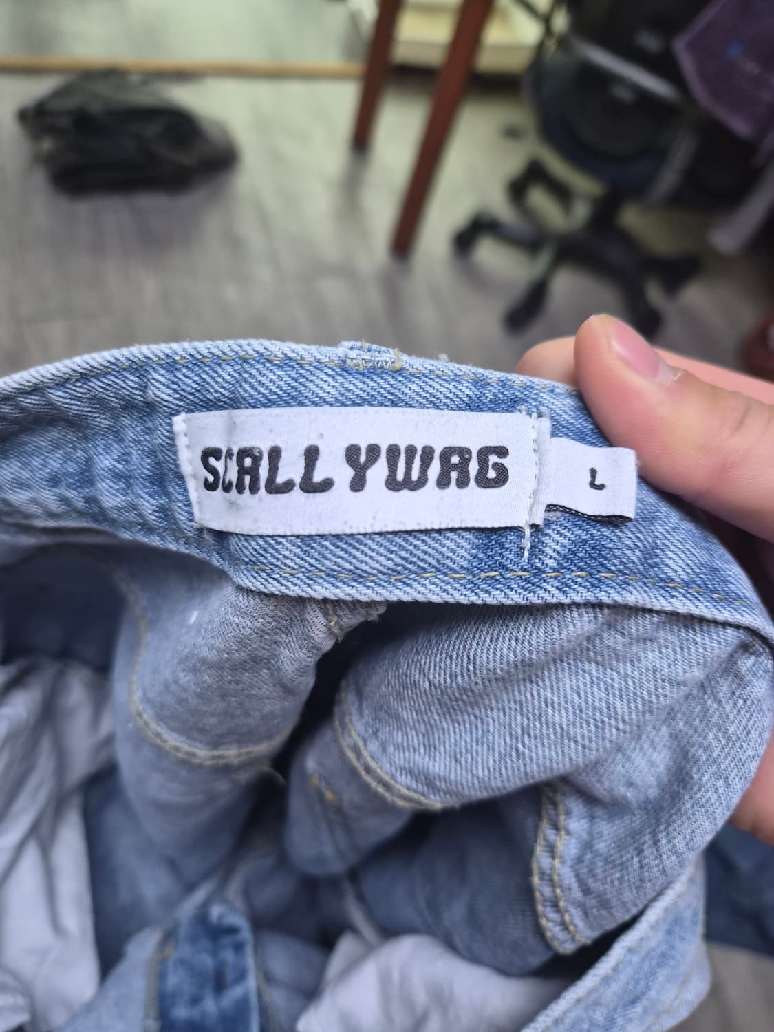 캣워싱 브러쉬 버뮤다 데님 팬츠[라이트블루] 상품이미지3