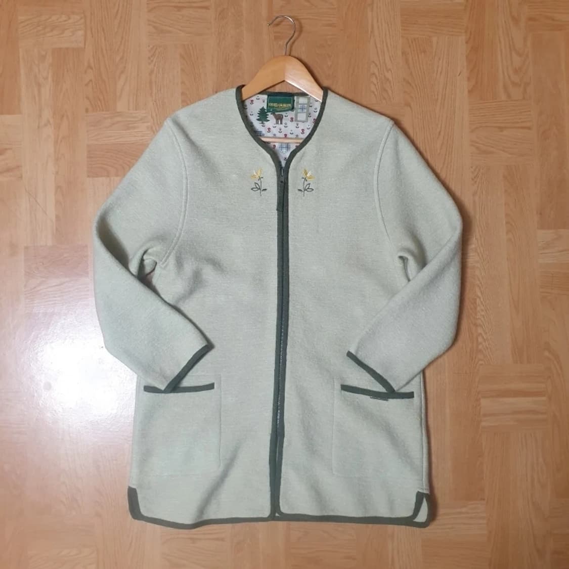 GEIGER 가이거 컬렉션라인 자수 퀼트안감 포인트 집업 가디건 자켓 상품이미지3