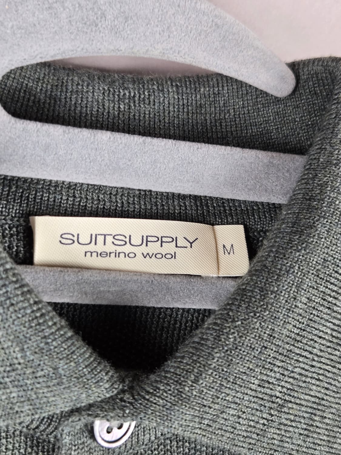 [무료배송]수트서플라이 M 남성 메리노 울100 카라 반팔 니트 상품이미지6