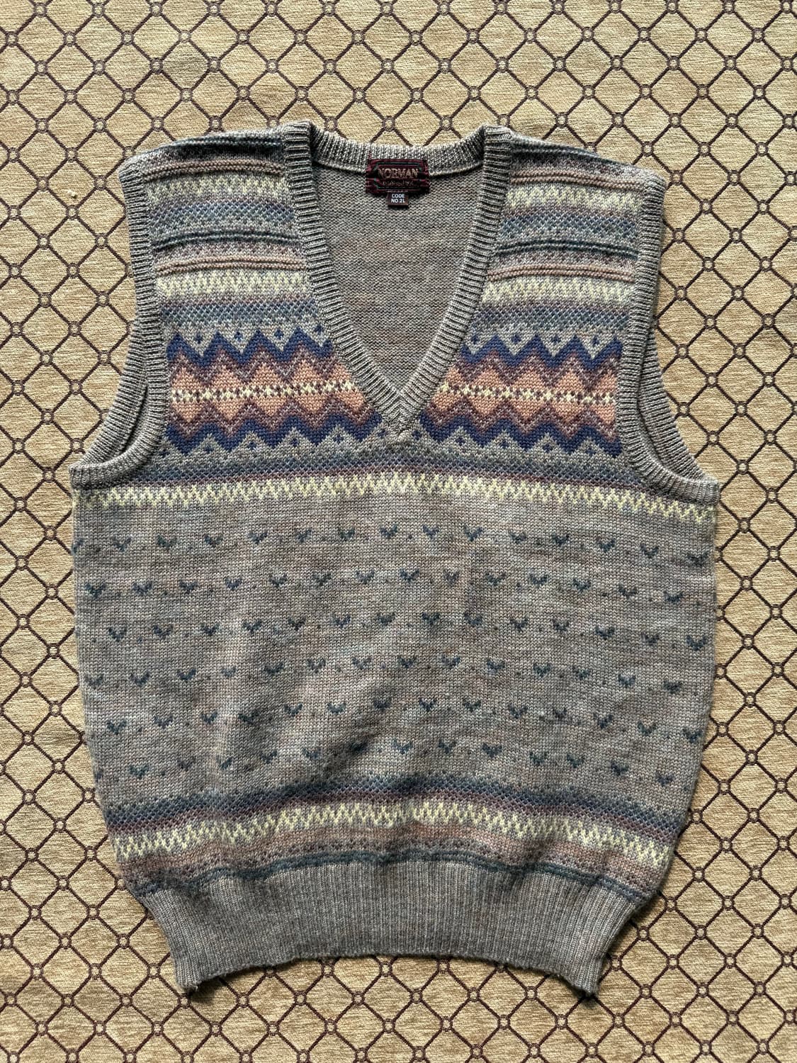 브라운 아가일 니트 베스트 상품이미지2