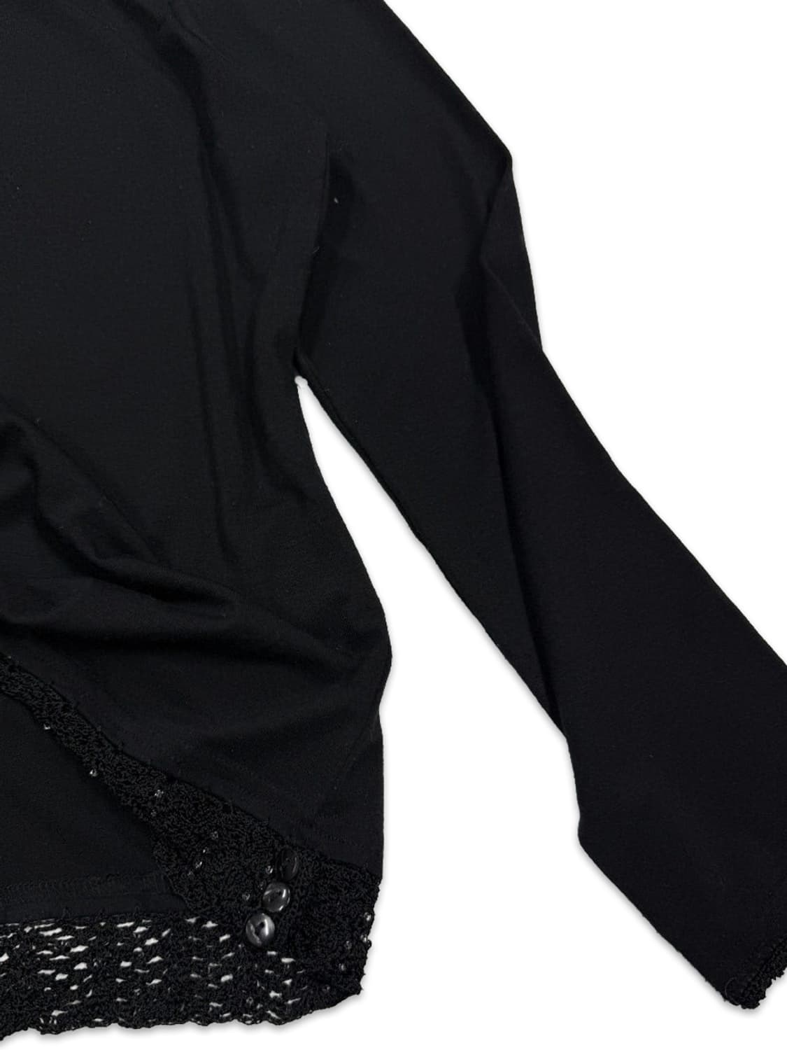 빈티지 블랙 비즈 어깨 단추 긴팔티 상품이미지4