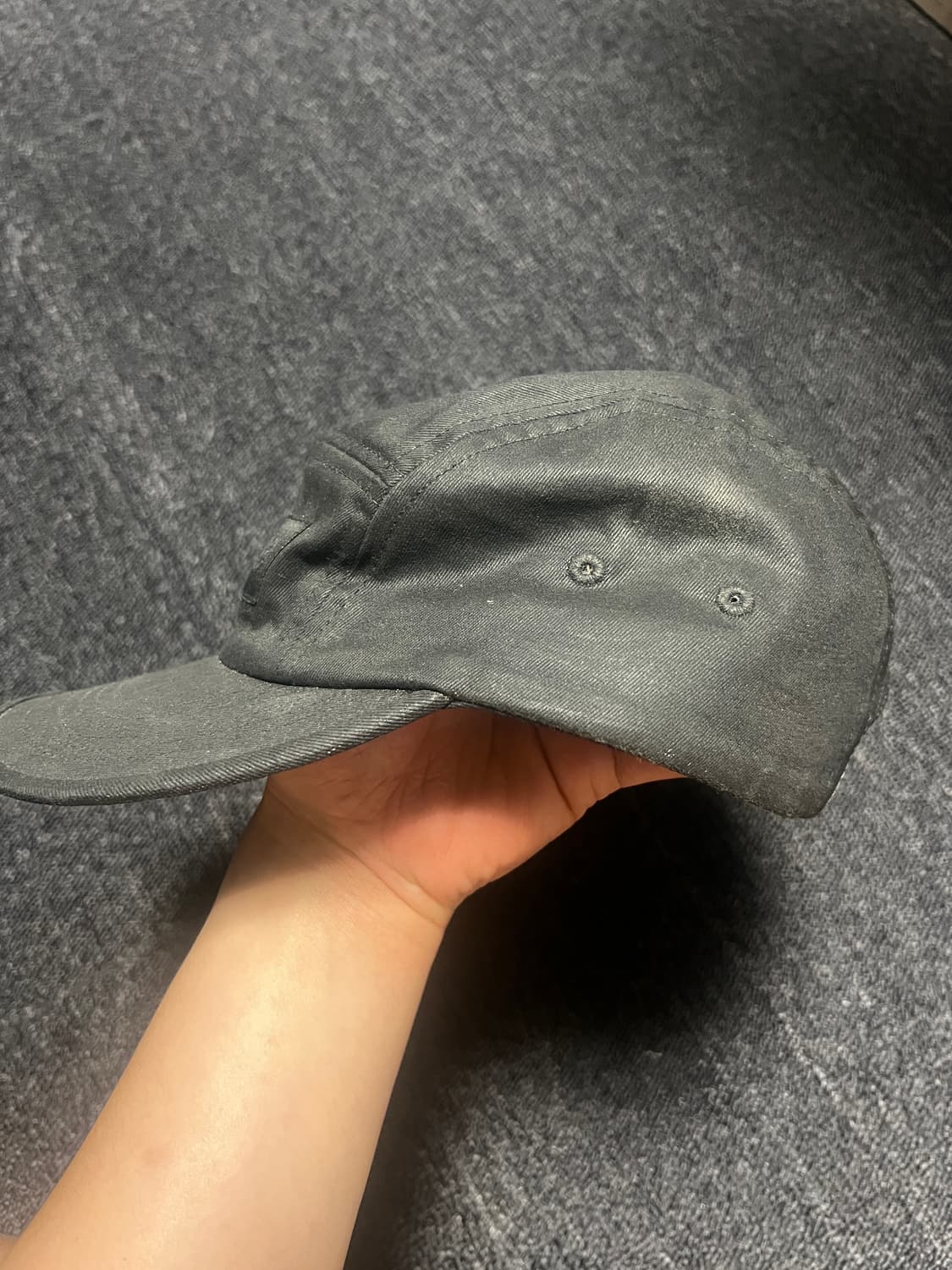 슈프림 x MM6 메종 마르지엘라 페인티드 캠프캡 블랙 - 24SS 상품이미지5