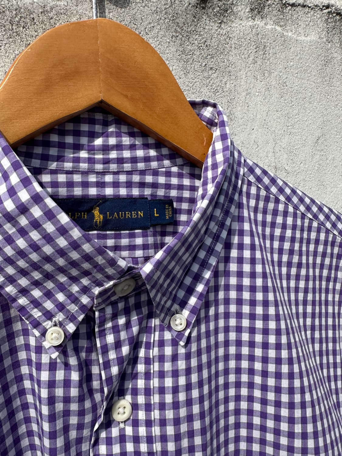 [S] 폴로 랄프로렌 퍼플 체크 포플린 셔츠 상품이미지3