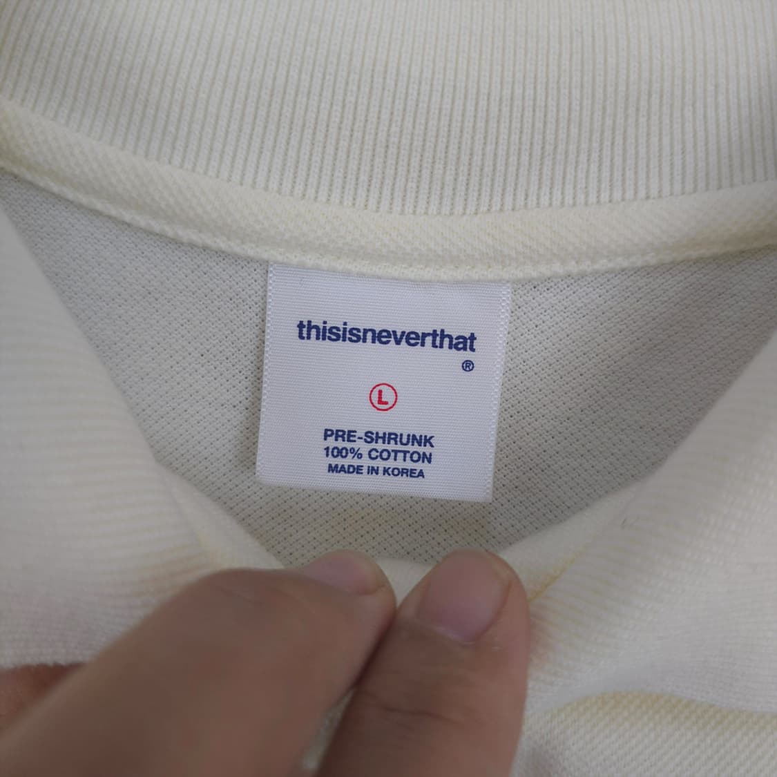 디스이즈네버댓 thisisneverthat 코튼 카라 반팔티셔츠 L 상품이미지4