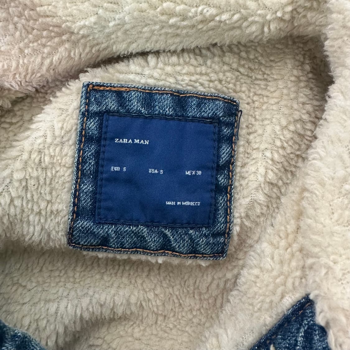 자라 맨 데님 쉐르파 자켓  상품이미지3