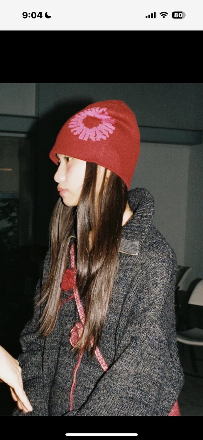 999휴머니티 버건디 로고 심볼 자카드 비니 상품이미지1