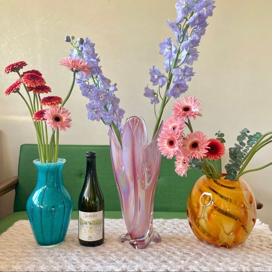 [70’s Vintage Vase] 빈티지 블로운 글라스 돌핀 유리 화병 상품이미지10