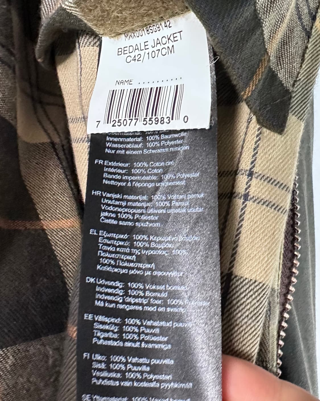 바버 비데일 왁스 자켓 (va.8)  상품이미지6