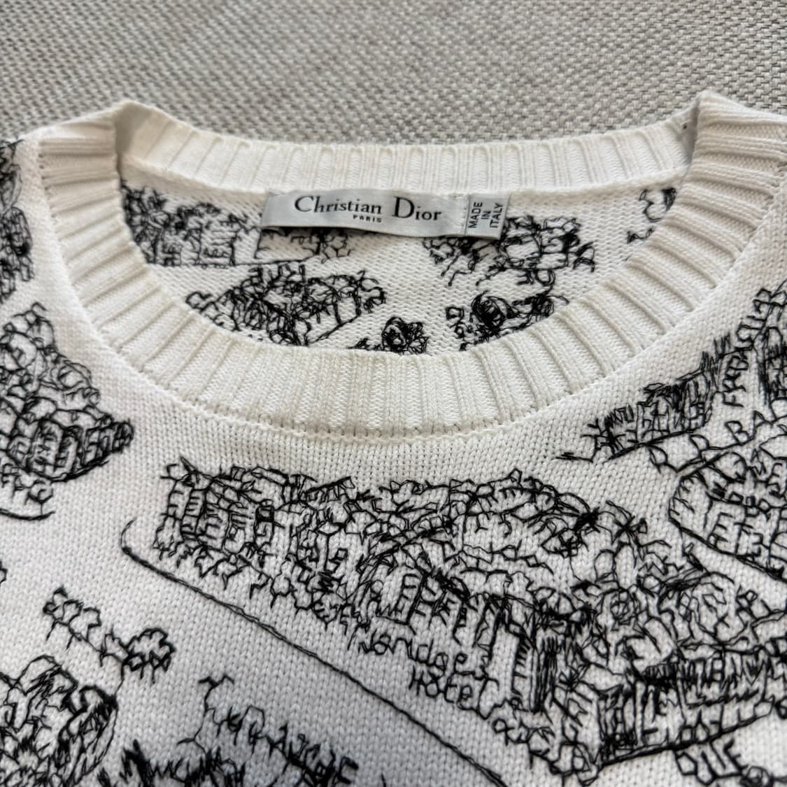 크리스찬 디올 패턴 크롭 니트 상품이미지2
