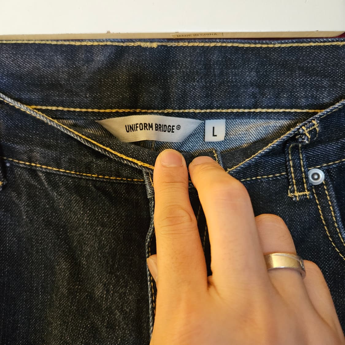 유니폼브릿지 셀비지 레귤러핏 데님팬츠 L size 상품이미지9