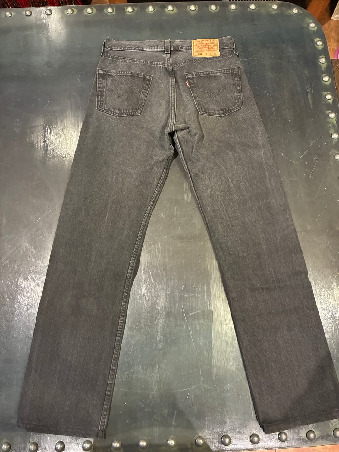 30) 리바이스 501 흑청 데님 made  in USA 상품이미지2