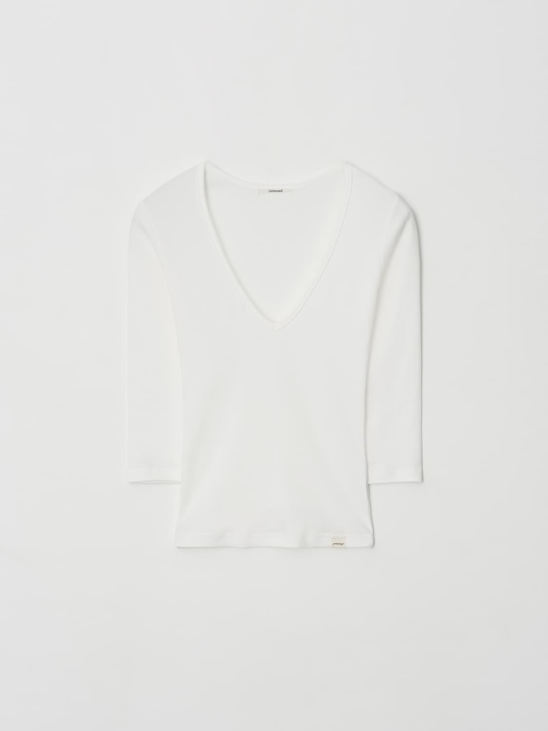 Letterand Deep V-Neck Slim Top 상품이미지2