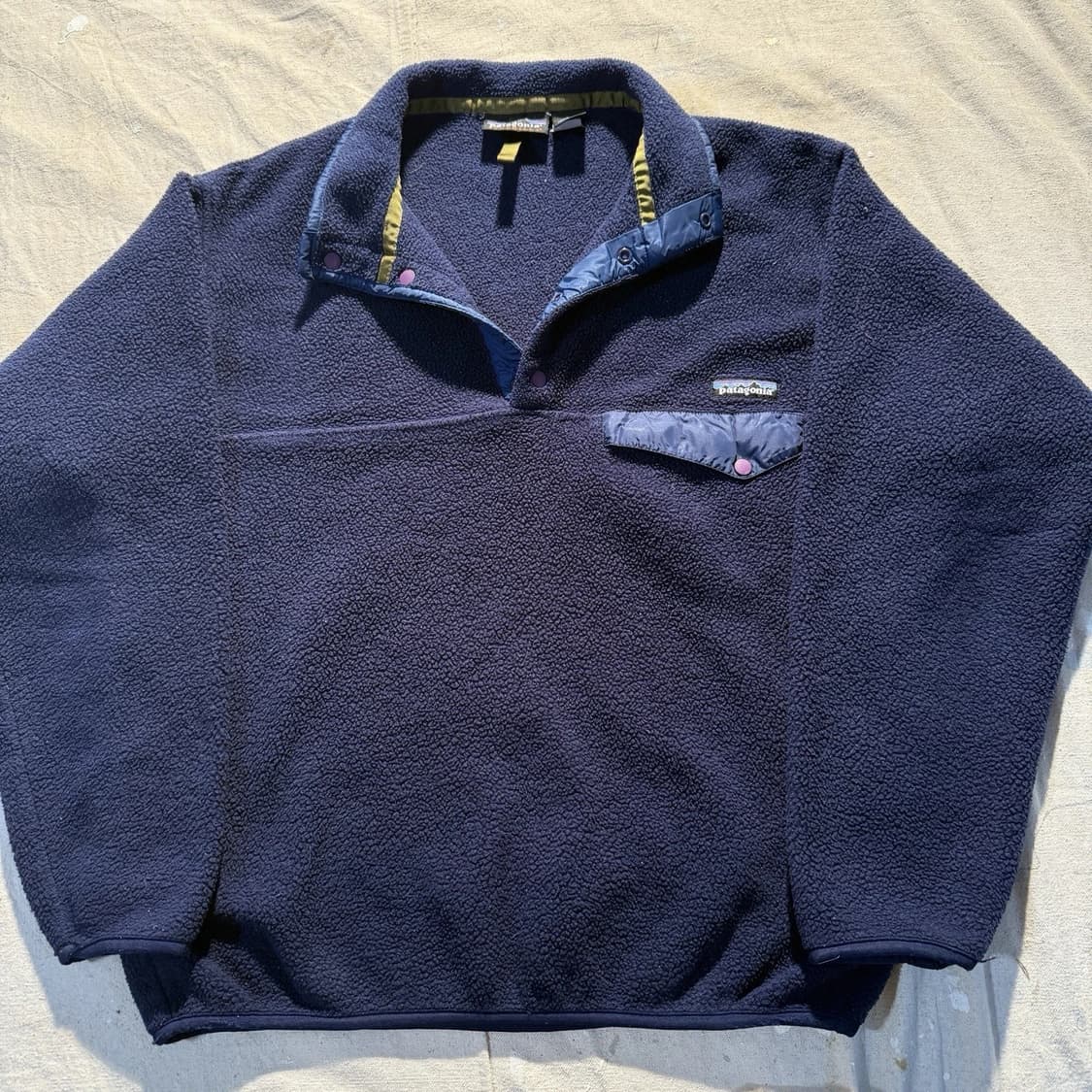 90s 자메이카 파타고니아 신칠라 스냅-T 네이비 상품이미지1