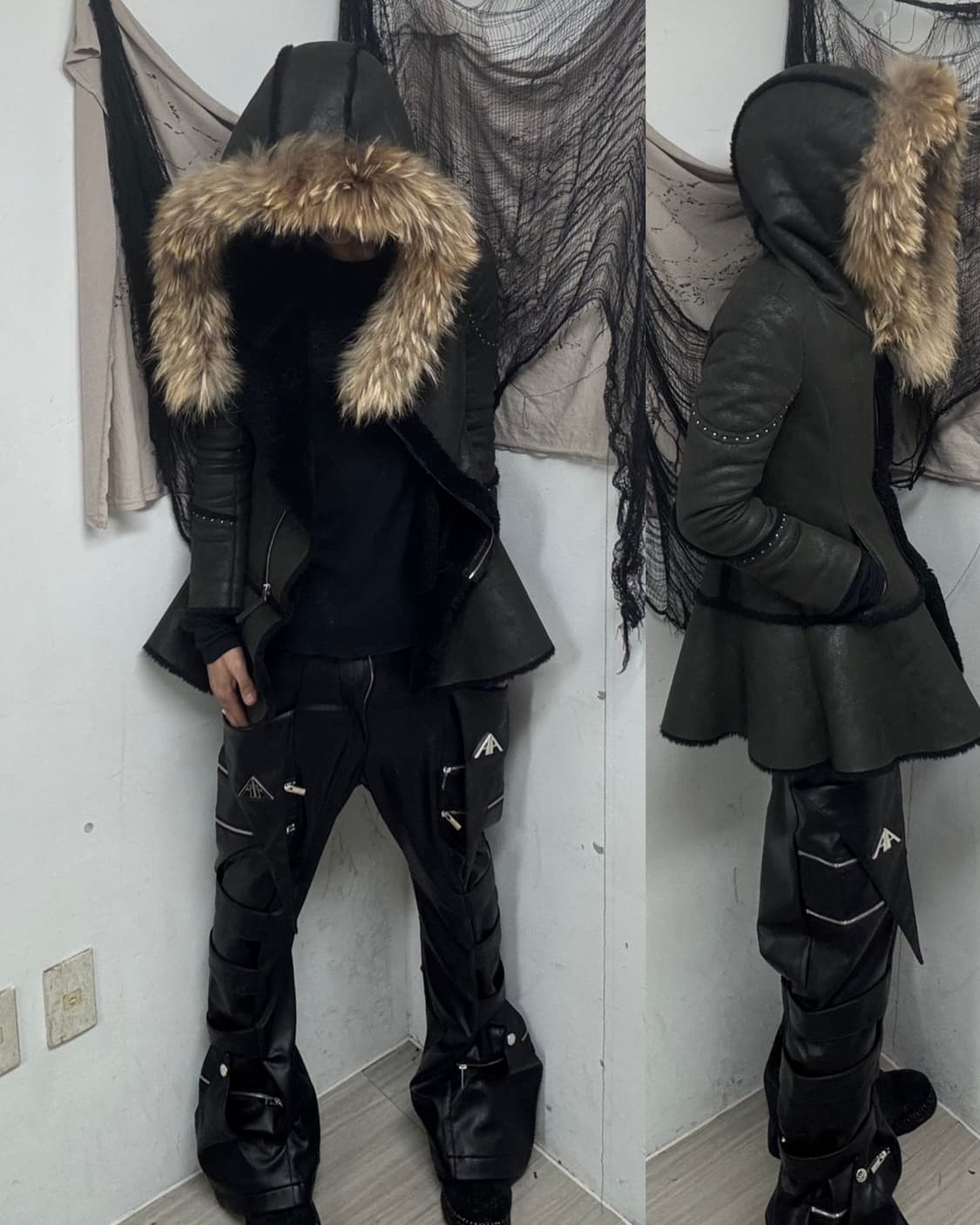 [2000s Rare Egoist] Raccoon Fur Over-Hoo 상품이미지4