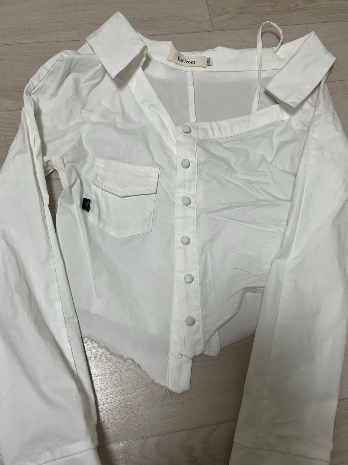 bnfrom Preppy off shirt 셔츠 화이트 S 상품이미지1