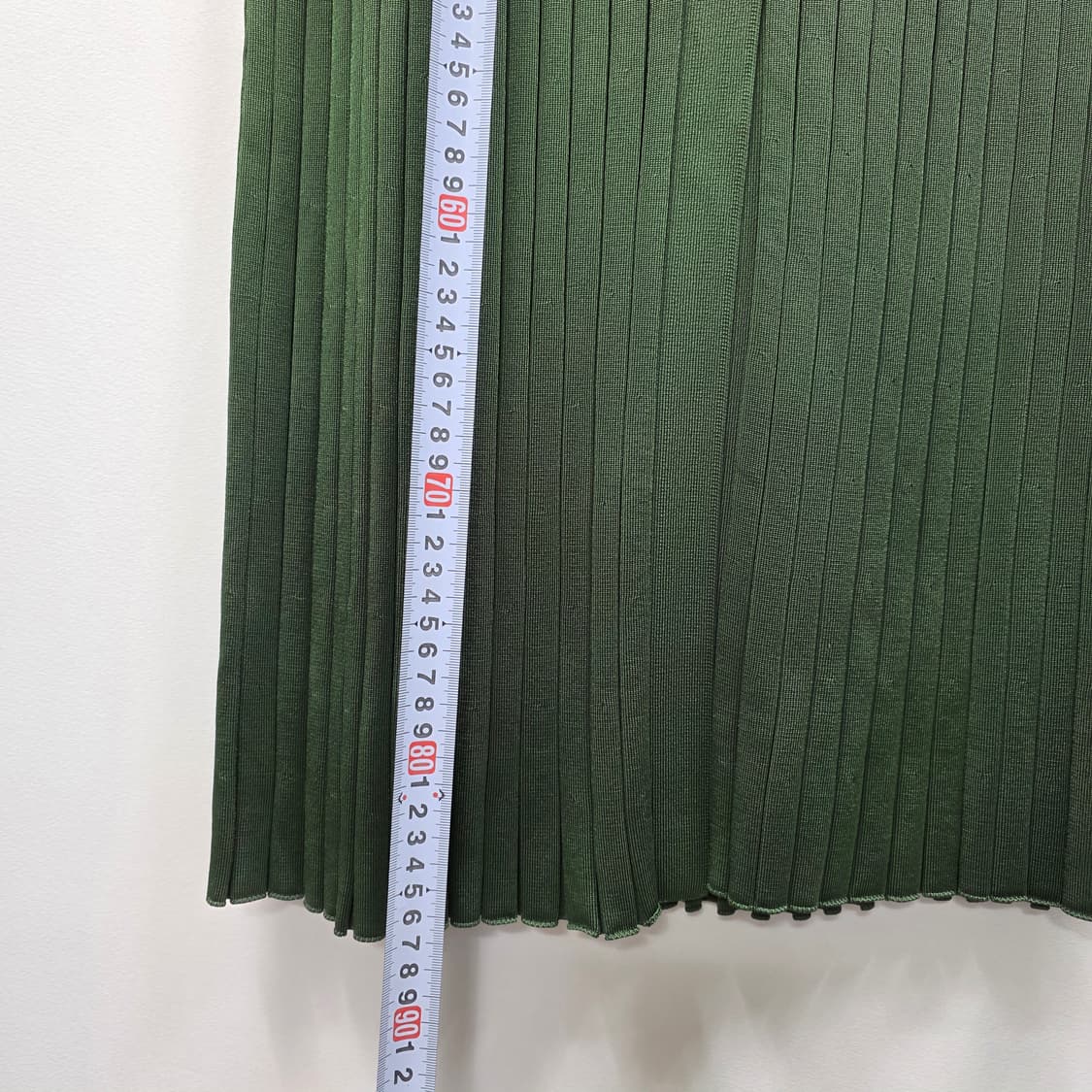 1179 산드로 플리츠 골지 니트 그린 롱 스커트 3 상품이미지5