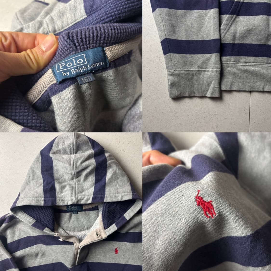 폴로 스트라이프 후드티 상품이미지3