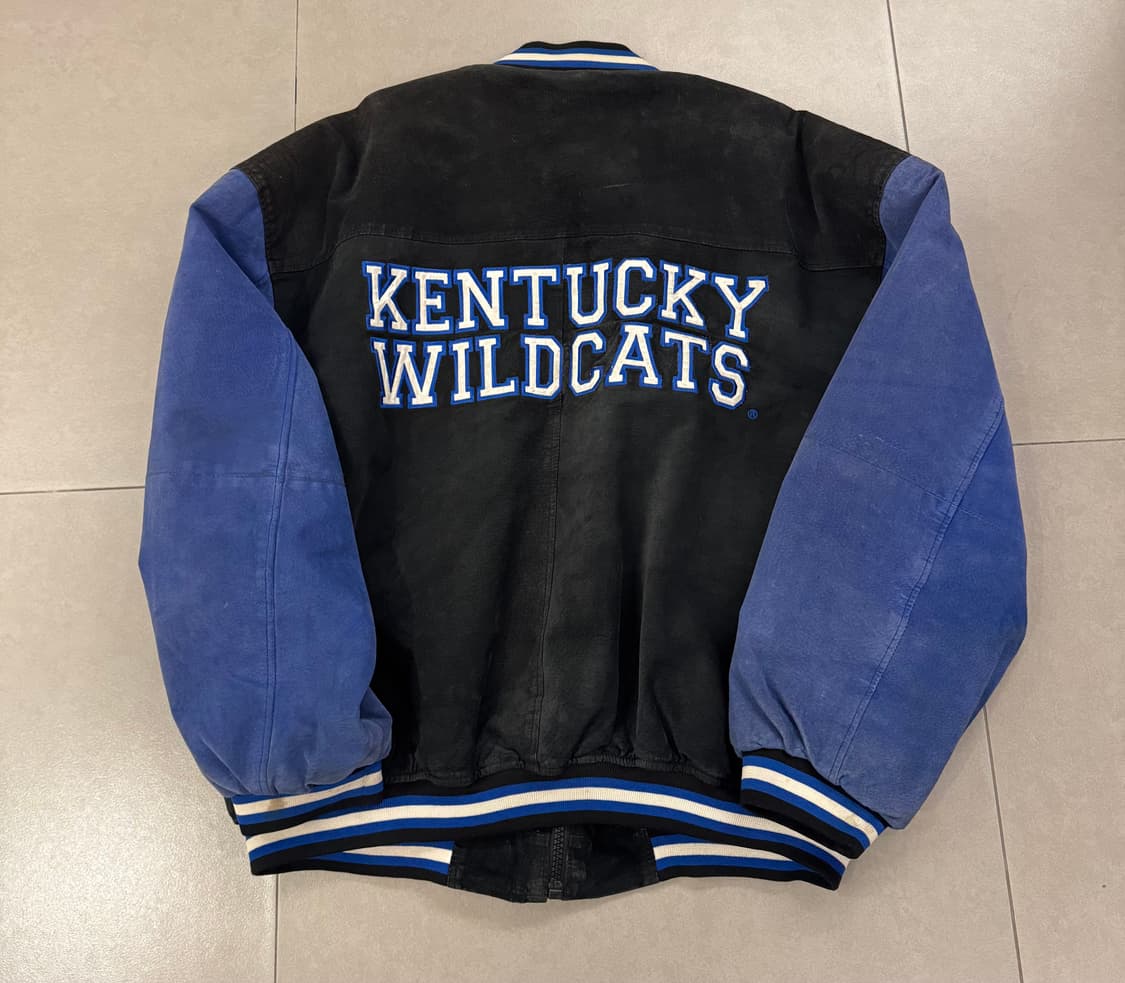 90’s 켄터키대 가죽 바시티 자켓 XL 상품이미지3