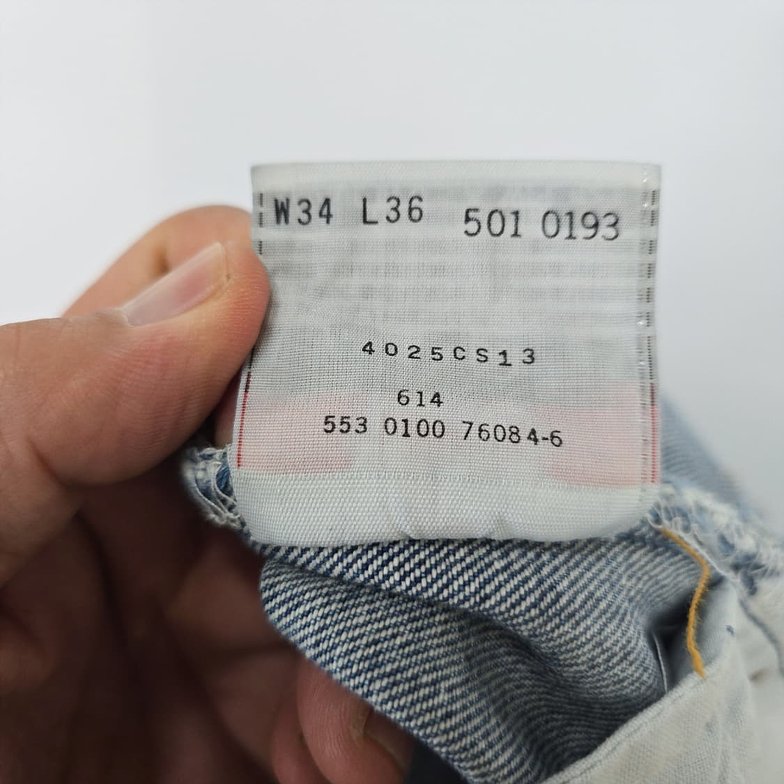 남성 리바이스 Levis 501 USA 오리지널 데님팬츠 W34 L36 상품이미지9