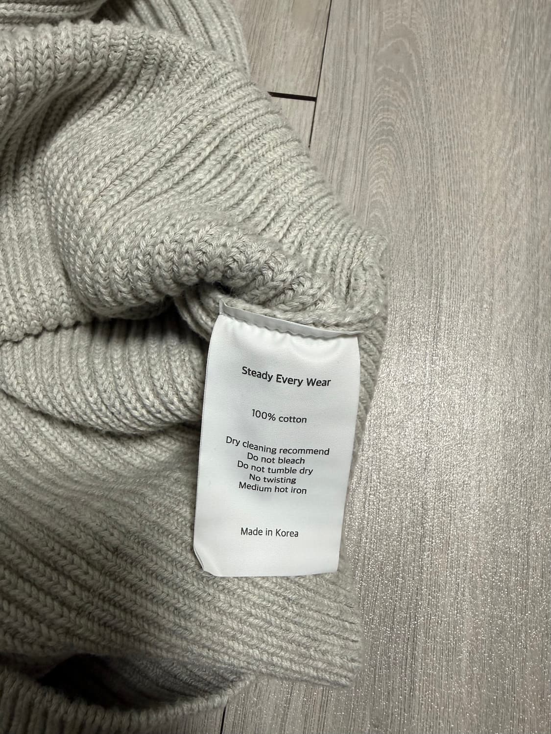 스테디에브리웨어 sew 크루넥 코튼 립 니트(화이트 멜란지) 상품이미지5