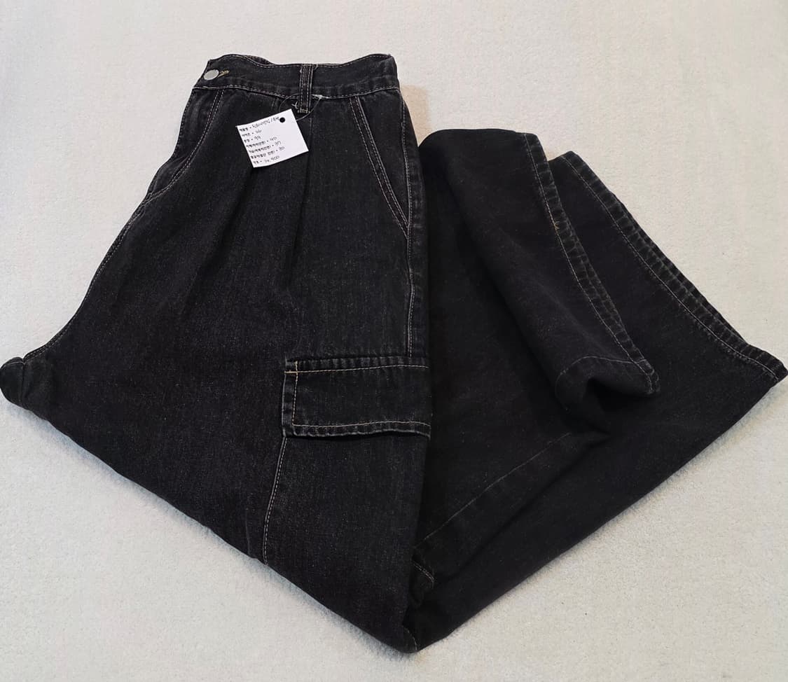 와이드 카고 청바지 <뒷허리 밴딩> 상품이미지4