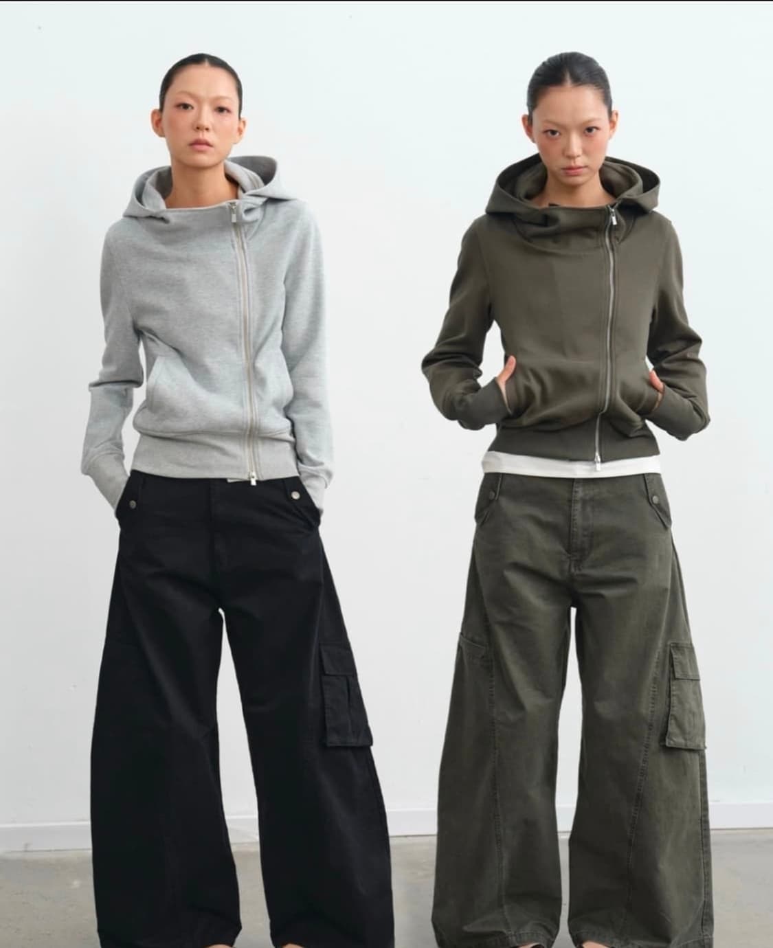 자카나 하이넥 후드집업 그레이 M 상품이미지1