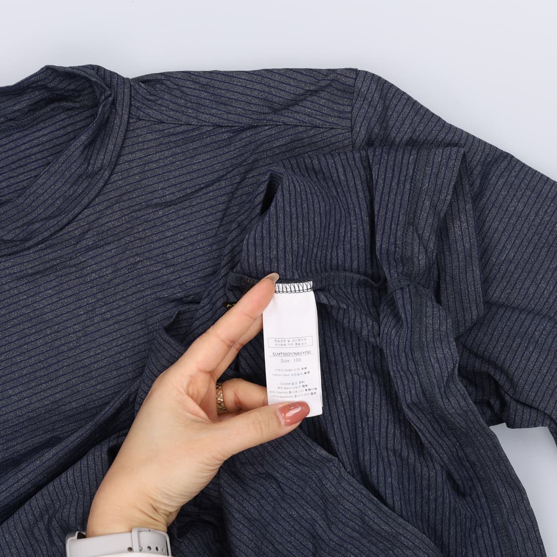 [100] 루이까스텔 골프 반목 스트라이프 모크넥 긴팔티 0108J 상품이미지5