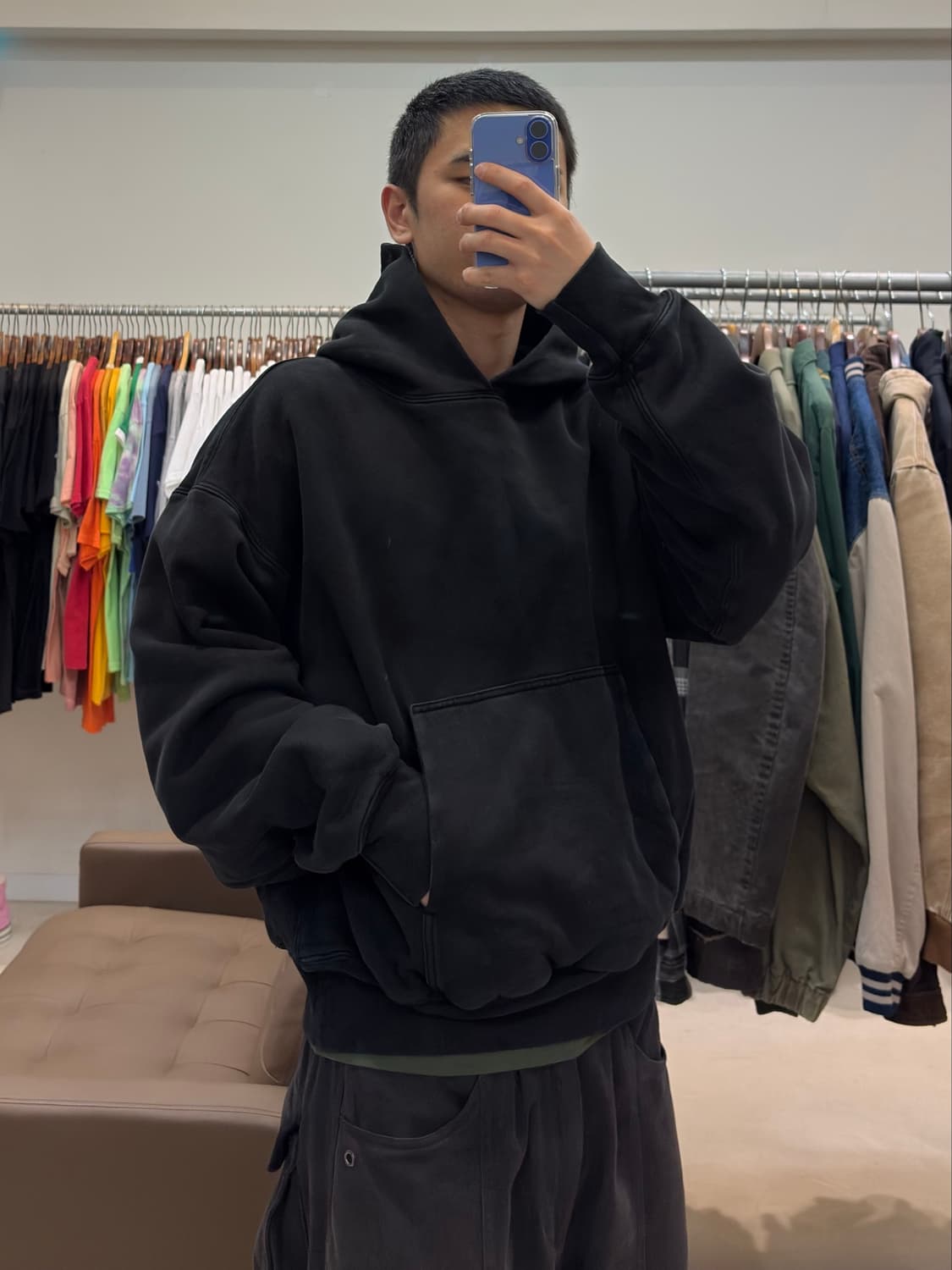 이지 갭 후드티 블랙  상품이미지9