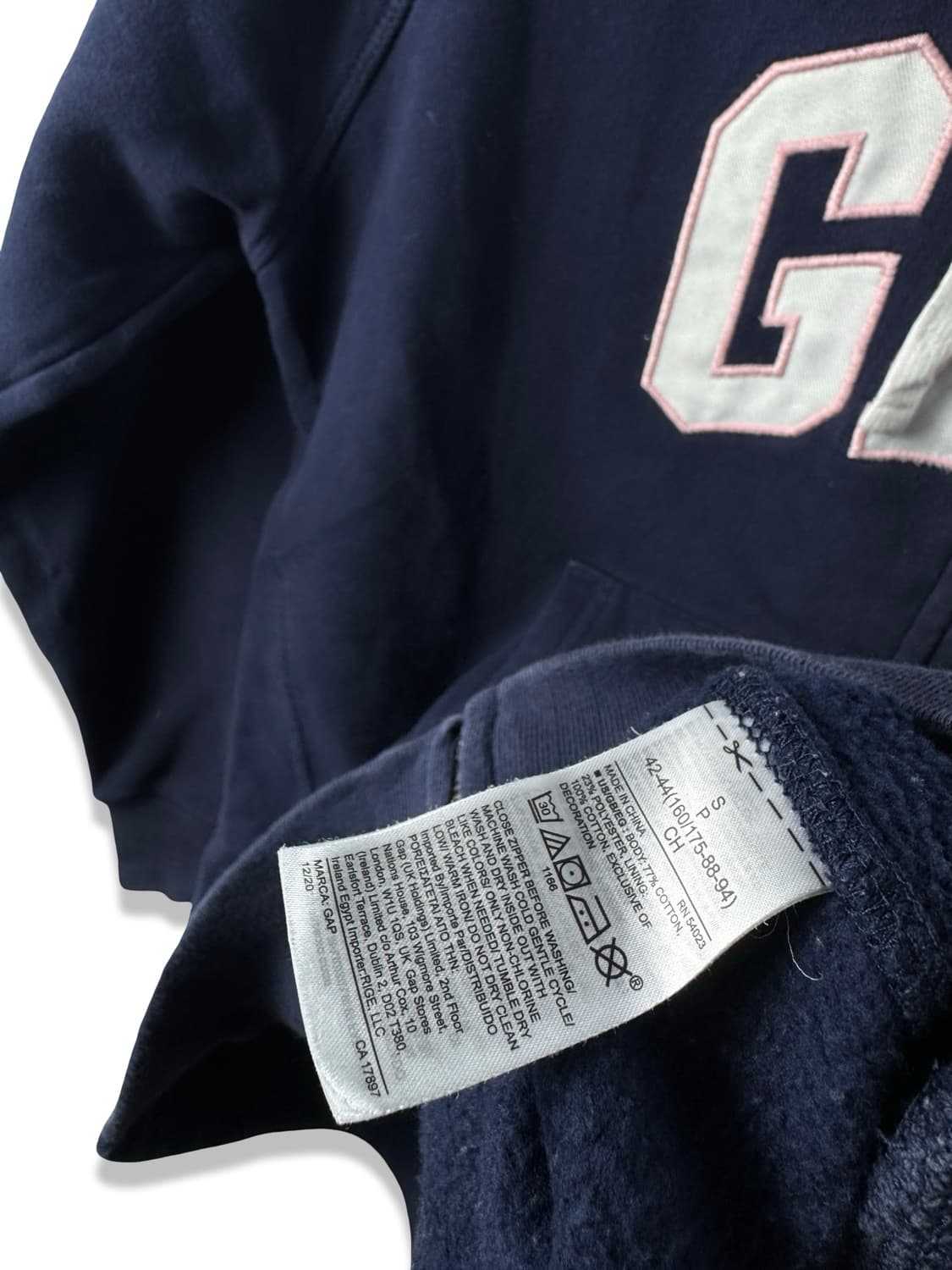 갭 네이비 핑크 헤리티지 후드집업2404 상품이미지5