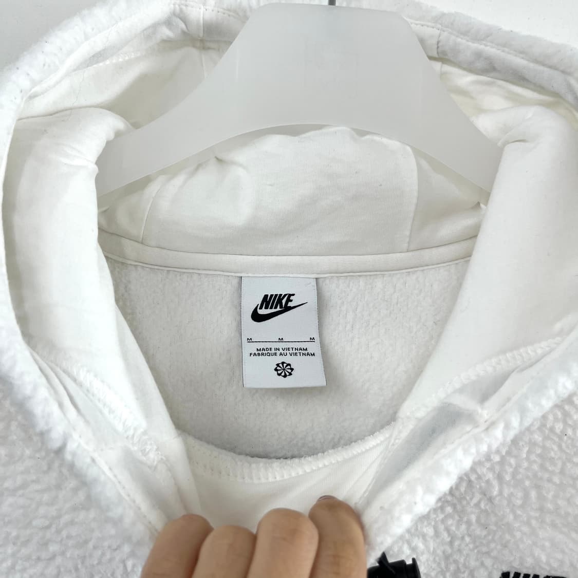 나이키 에센셜 셰르파 플리스 화이트 후드티 상품이미지6