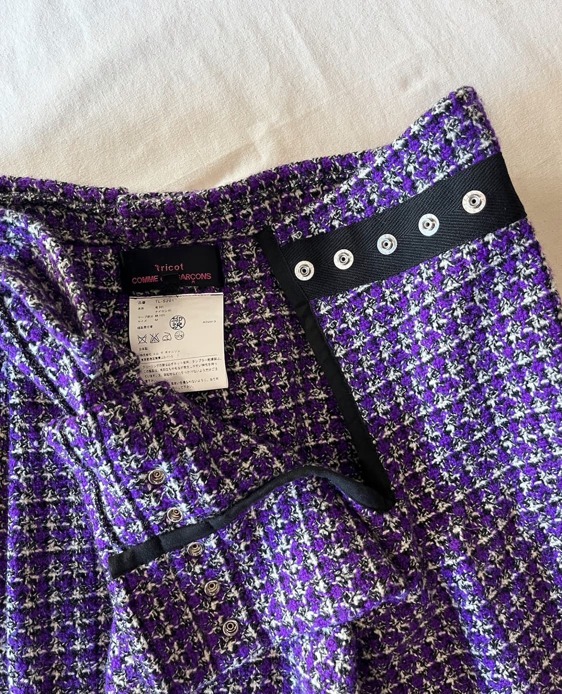 COMME DES GARCONS purple tweed wool skir 상품이미지9