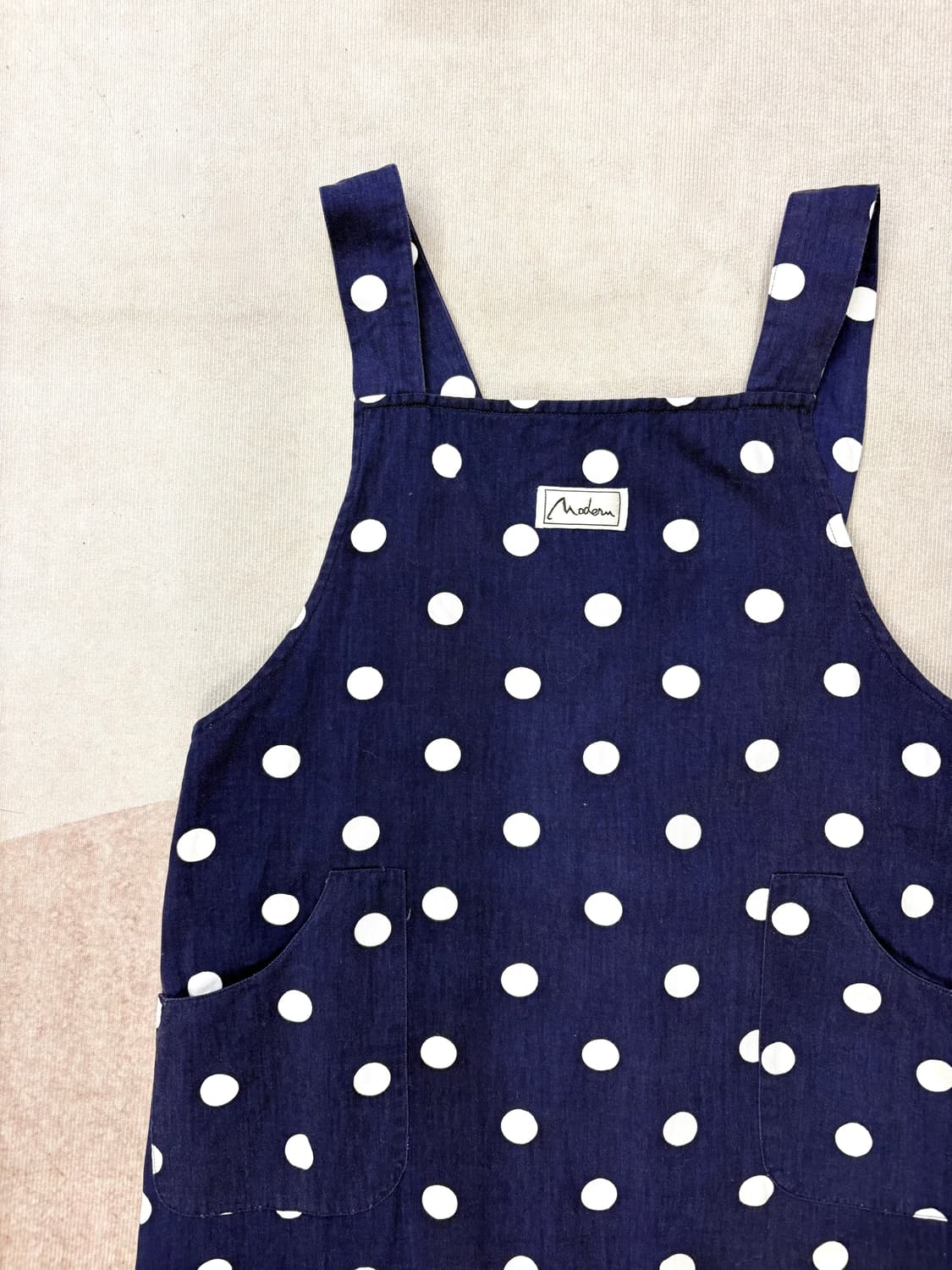 네이비 도트 빈티지 에이프런 앞치마 원피스 (JPN) 상품이미지2
