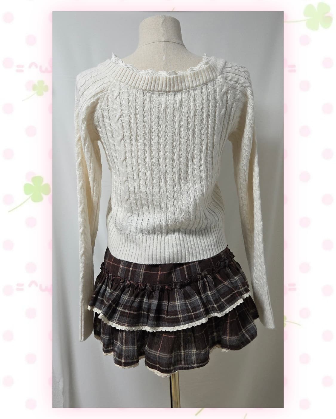 엑시즈팜 화이트 레이스 니트 상품이미지4