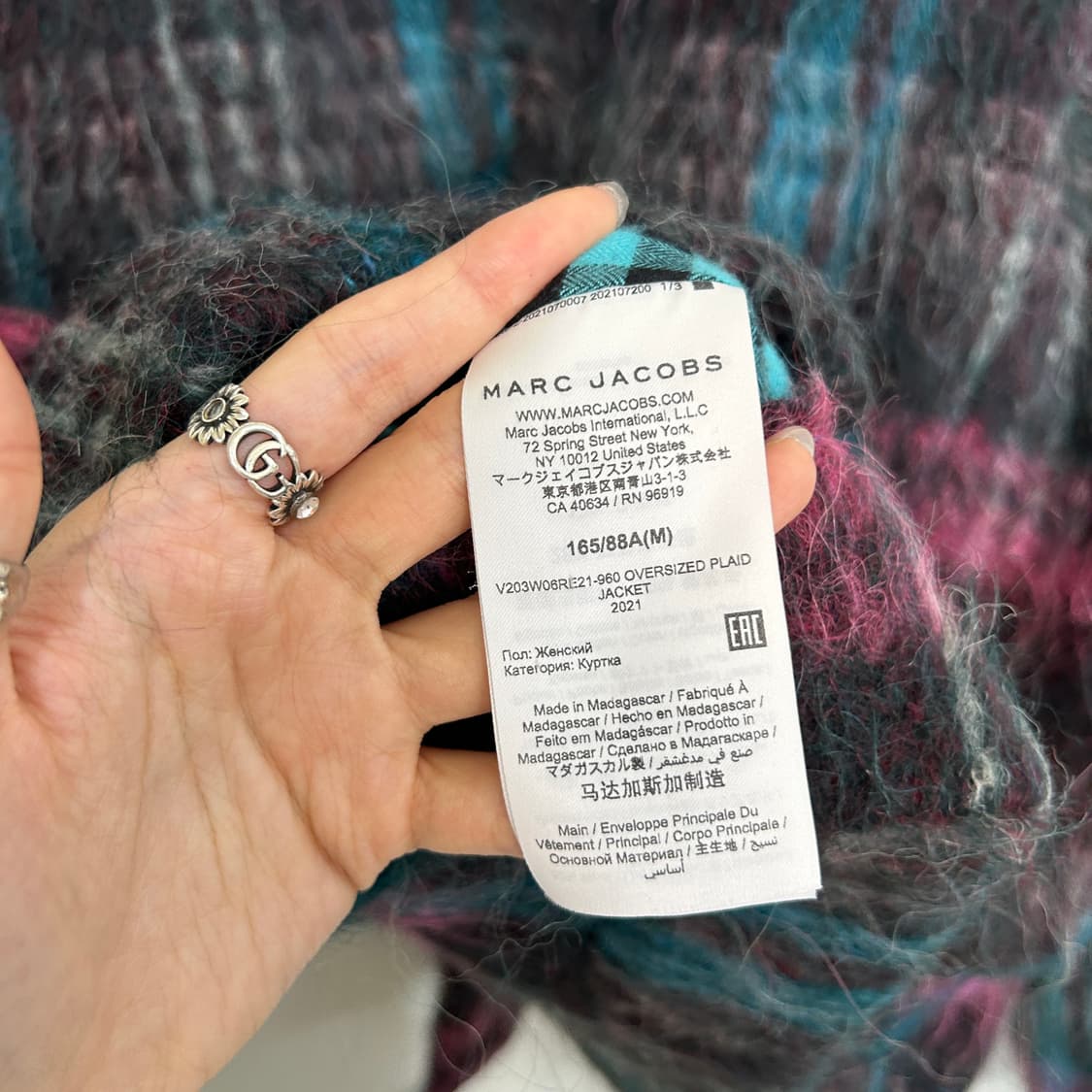 마크제이콥스 체크 오버사이즈 재킷 M 상품이미지5