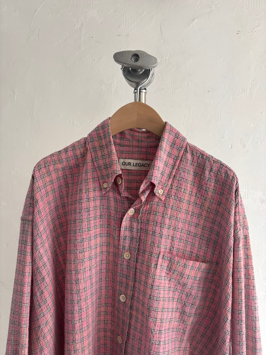 Our Legacy 아워레가시 보로우드 BD 핑크 체크 셔츠 상품이미지5