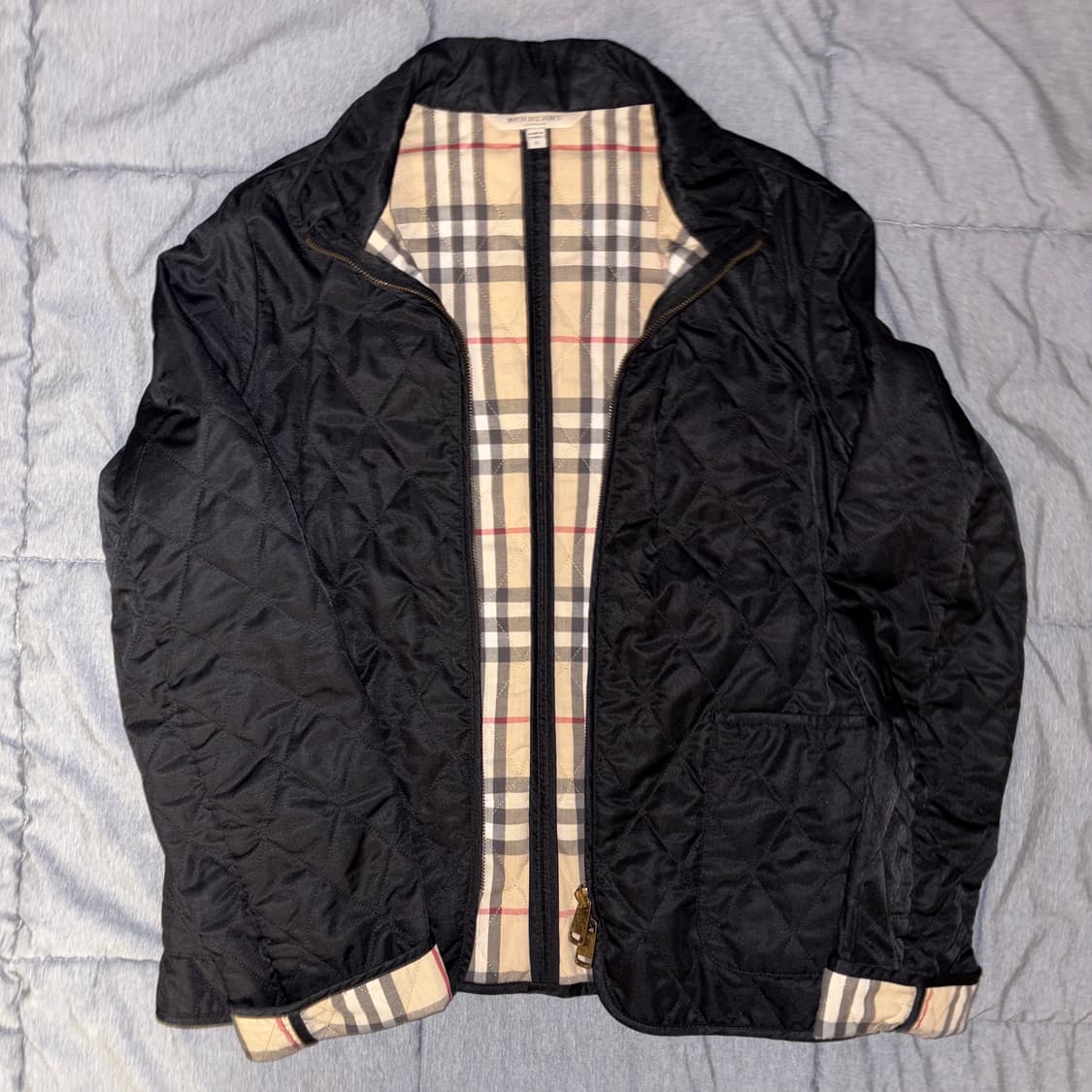 버버리 블랙 체크패턴 다이아몬드 퀼팅 투웨이 자켓 재킷 상품이미지3
