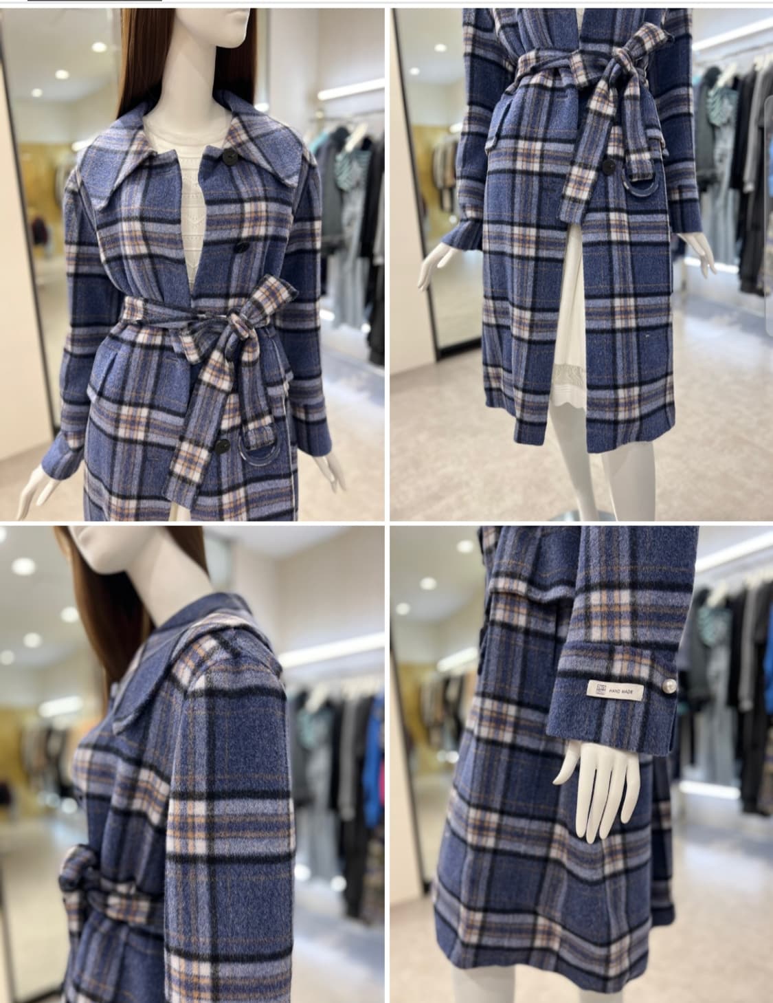 (새상품)에고이스트 체크 싱글 핸드메이드코트 상품이미지9