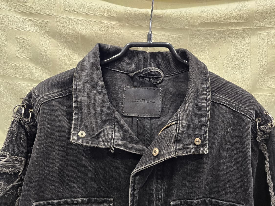 자라 ZARA 여성 데미지 흑청 그런지 바이커 자켓 XS ~S 상품이미지3