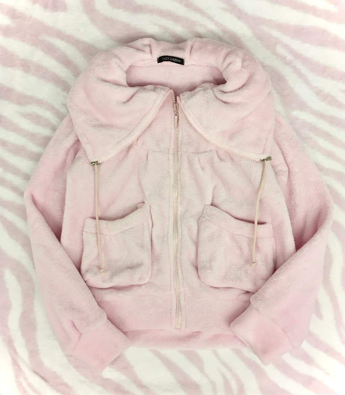 쿨핑 빅카라 포켓 퐁실 하이넥 집업 히메갸루 룸웨어 핑크 상품이미지1