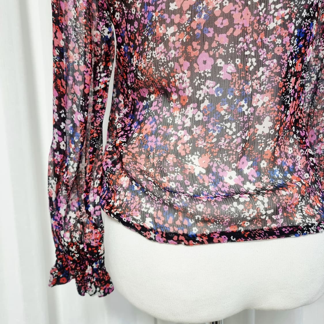 마쥬 maje 실크100 시스루 블라우스 (55/표기1) 상태최상 상품이미지9