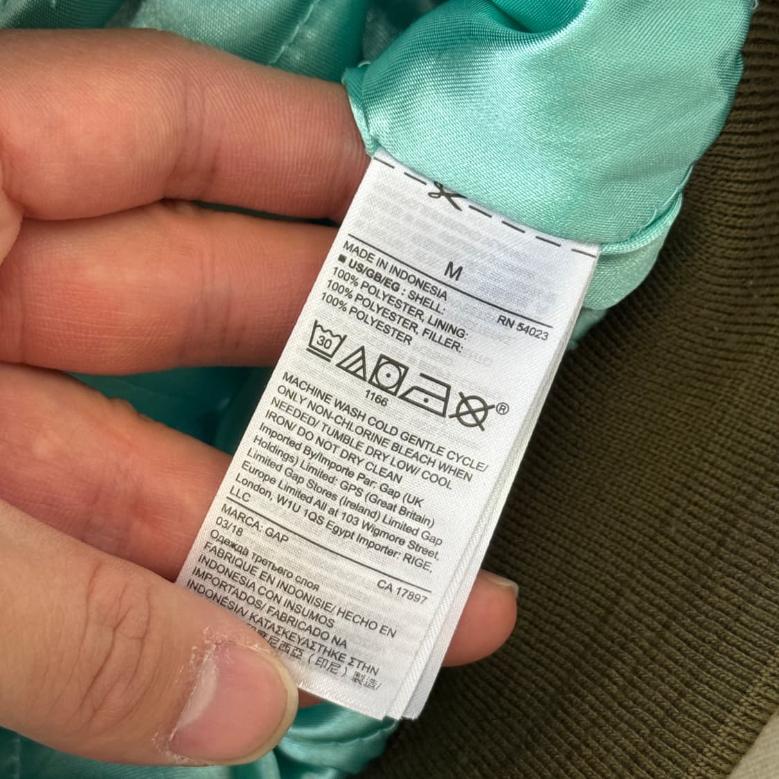 Gap 갭 우먼 카키 항공점퍼 M 상품이미지5