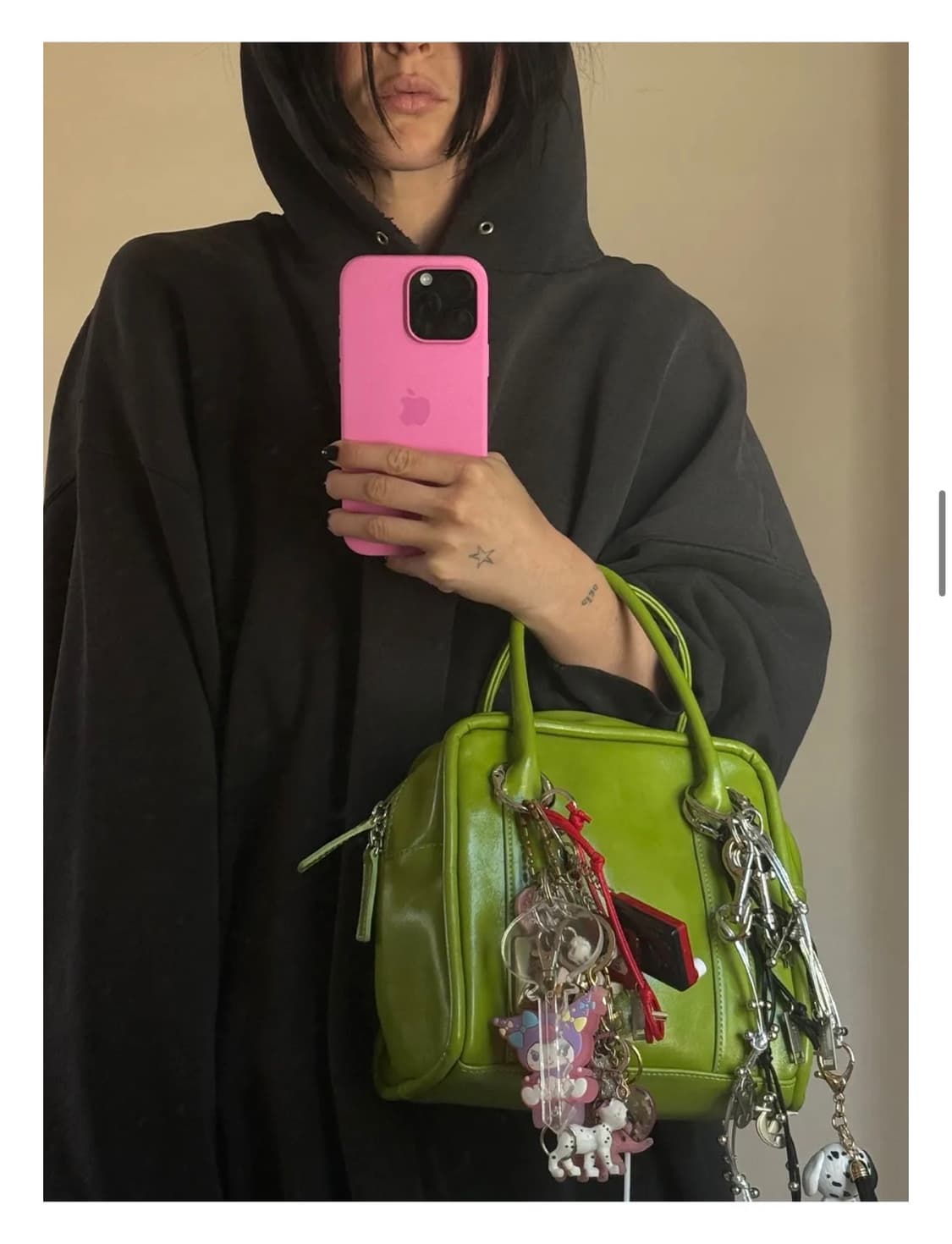 여밈 미니박스백 라임색 상품이미지4