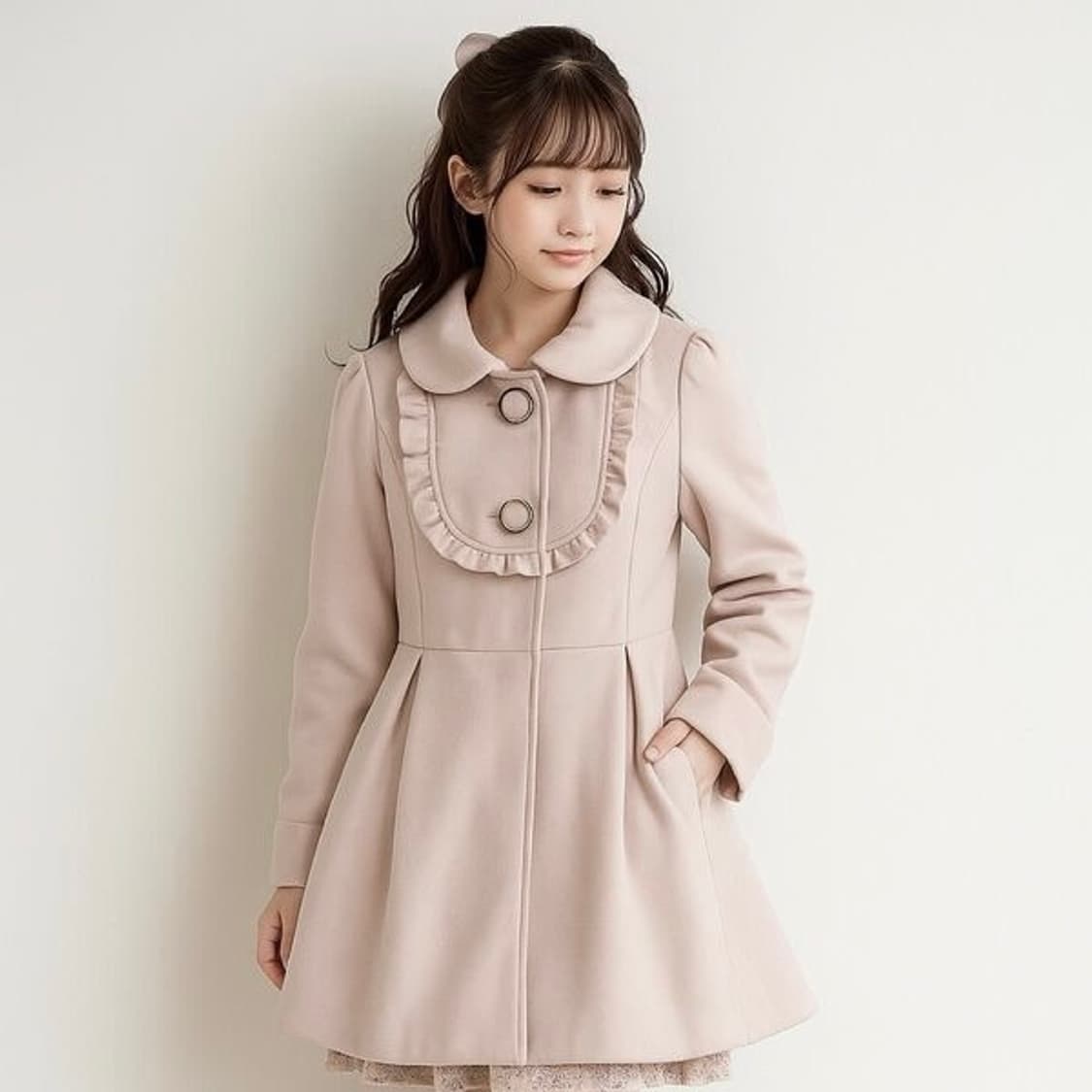 리즈리사 liz lisa 히메갸루 딸기우유 살구핑크 프릴코트 상품이미지2