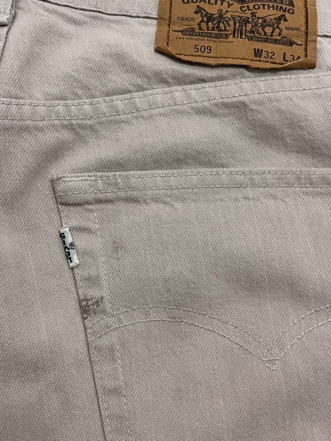 빈티지 리바이스 509 데님 팬츠 베이지 상품이미지4