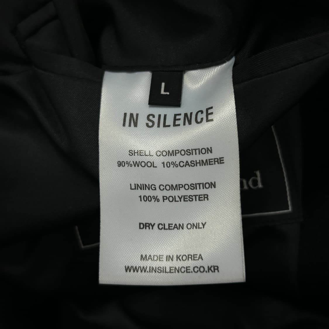 인사일런스 울 캐시미어 싱글 코트(L) 상품이미지6