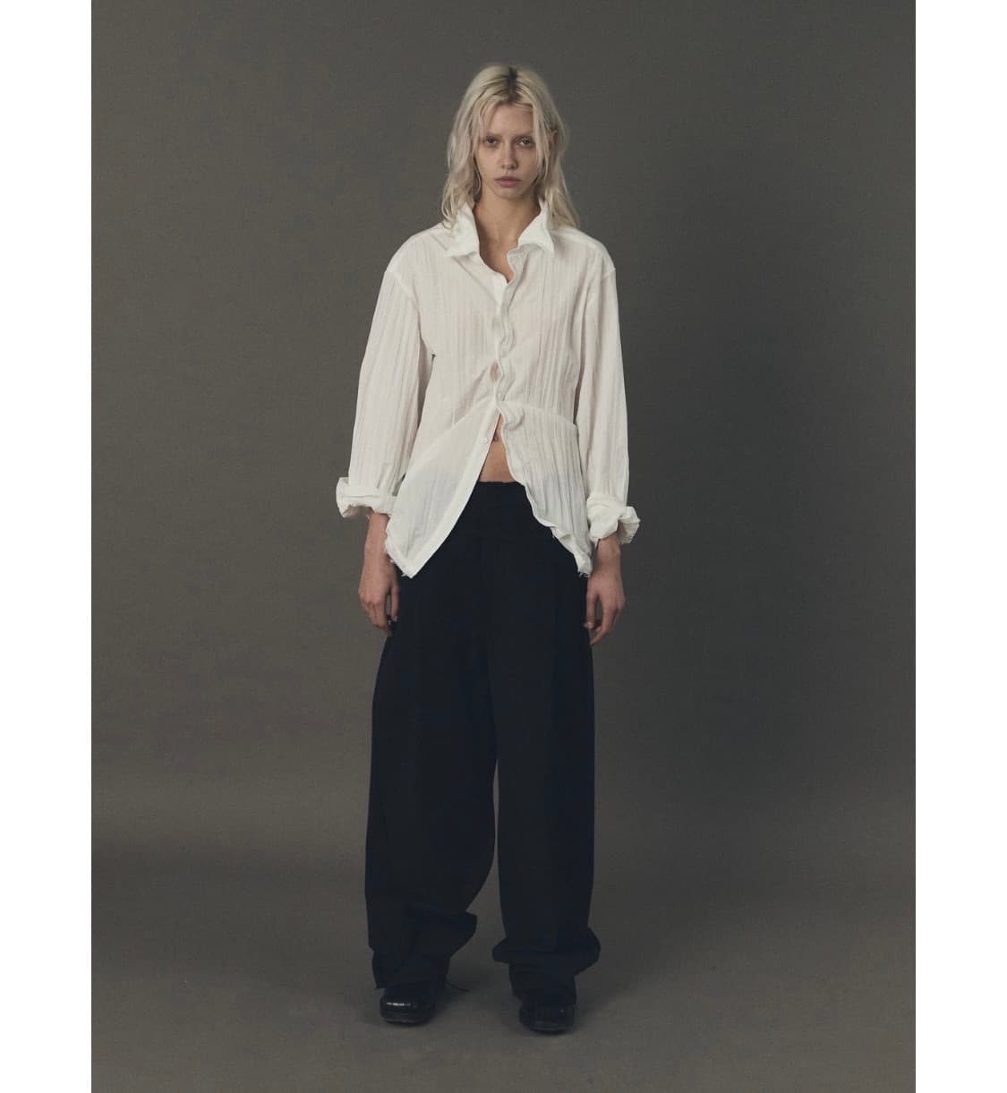 [새상품,L] 26ss yiyae 이예 와이어 셔츠 화이트 상품이미지2