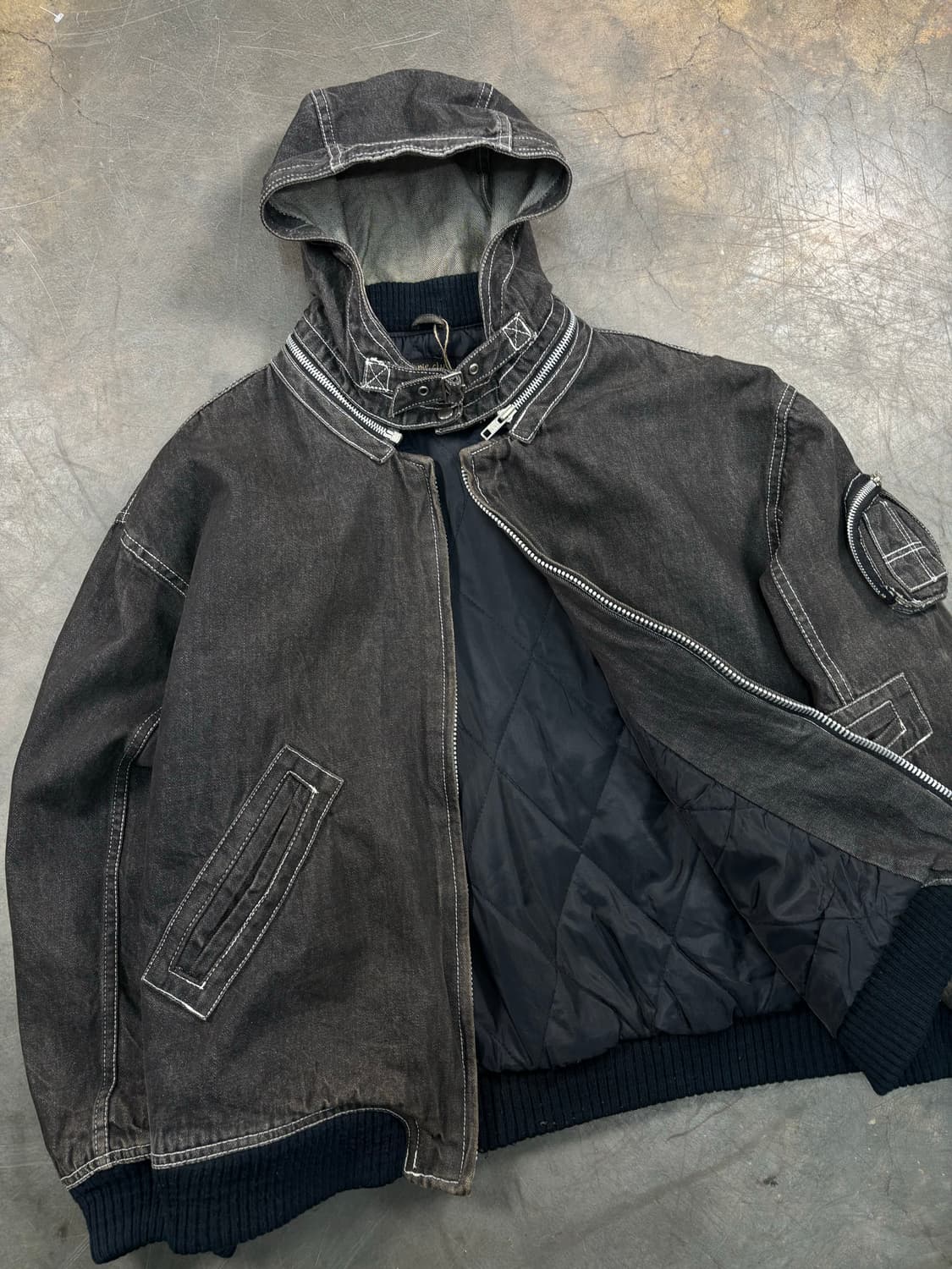 빈티지 데님 암포켓 퀼팅 자켓 상품이미지4