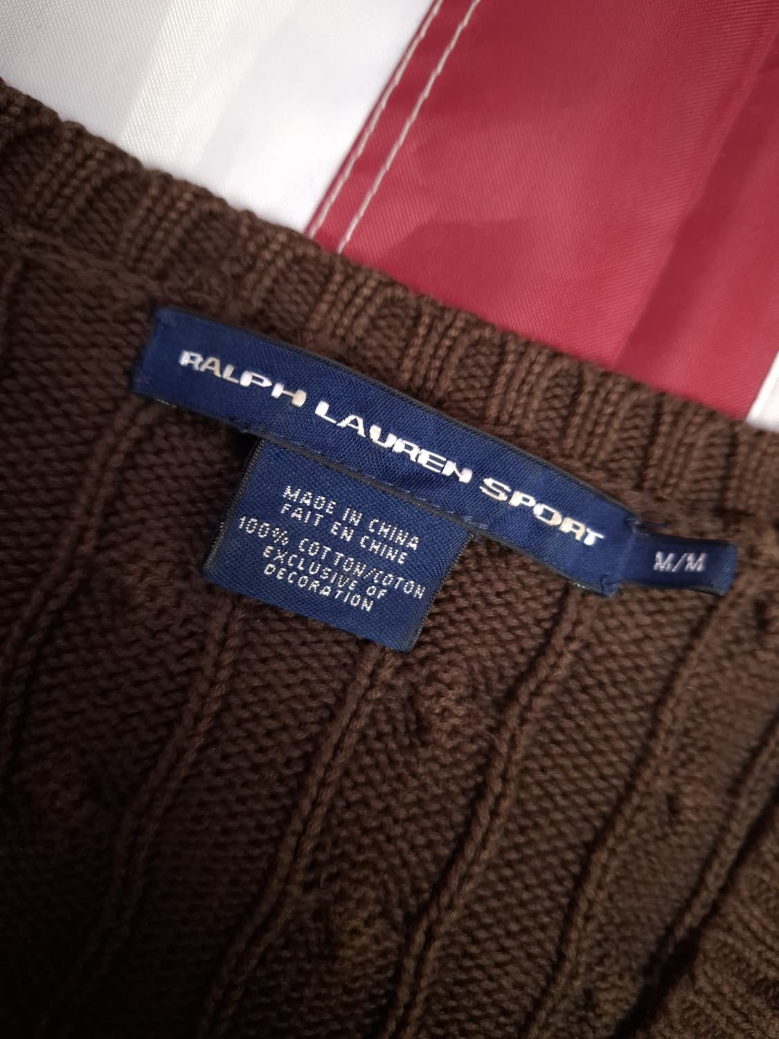 오리지날 랄프로렌폴로 스포츠 우먼 코튼 브이넥 케이블 니트 상품이미지4