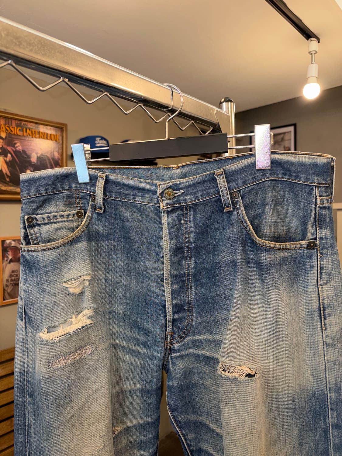 Early 00’s Levi’s 501 repair hard washed 상품이미지7