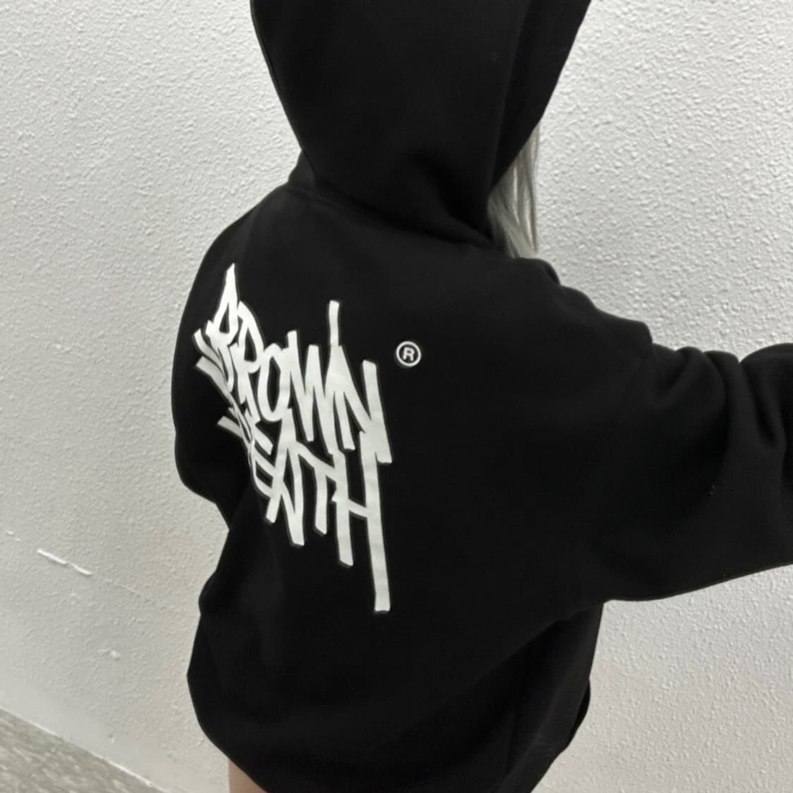 브라운브레스 로고 블랙 후드 L 상품이미지2